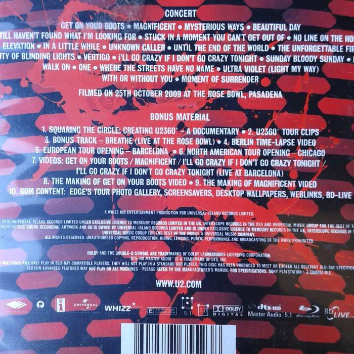 U2 - U2360° At The Rose Bowl [Blu-ray]  (2010)