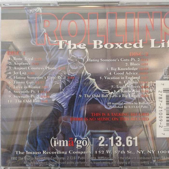 Rollins - The Boxed Life (2CD Import) (1992)    *Spoken Word