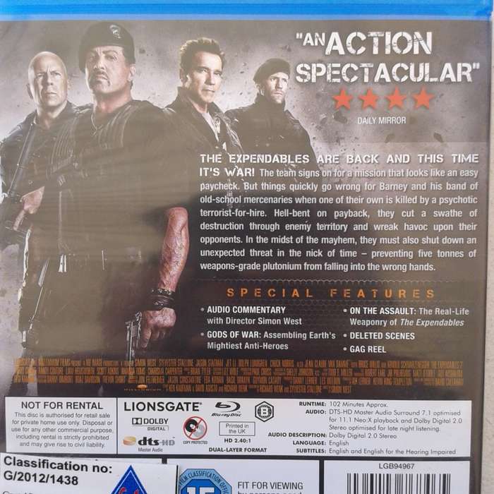 Expendables 2 - Stallone / Statham / Norris [Blu-ray Movie]