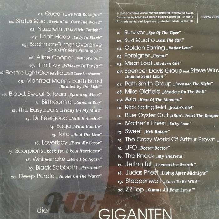Die Hit-Giganten: Rocksongs - Various Artists [2 CD Import] (2005)