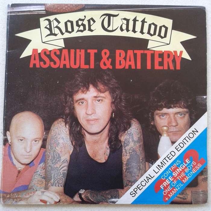 VINYL - Rose Tattoo - Assault & Battery (45 RPM Double 7 inch UK release Gate-Fold) (1981)   [D]