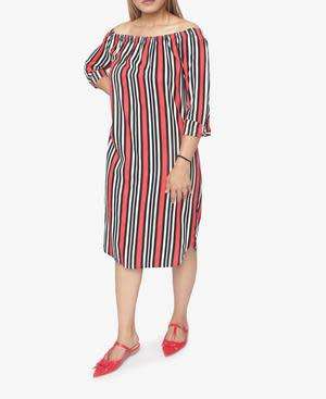 OFF SHOULDER DRESS - RED
