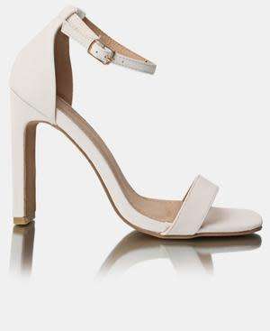BLOCK HEELS - WHITE SIZE 3 5 6 7 8