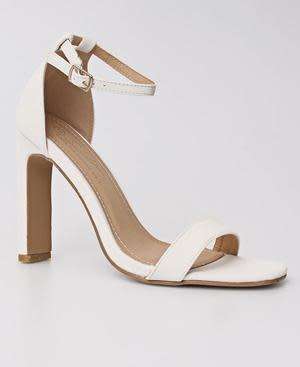 BLOCK HEELS - WHITE SIZE 3 5 6 7 8