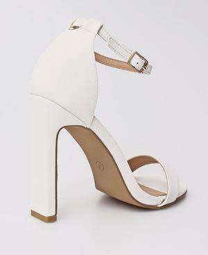 BLOCK HEELS - WHITE SIZE 3 5 6 7 8