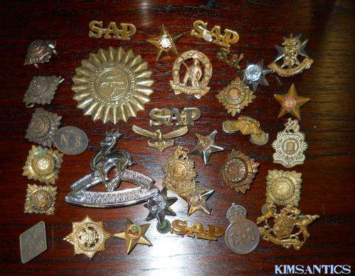 Collection of SA police badges, pins, etc. FOR ONLY ONE RAND