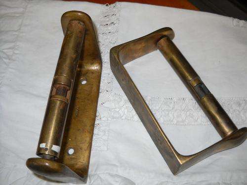 PAIR OF OLD BRASS TOILET ROLL HOLDERS
