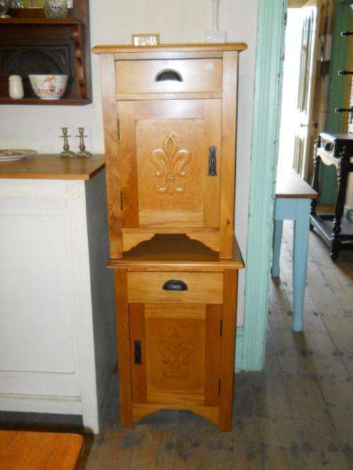 KIMS CREATION.  PAIR OF YELLOW WOOD BEDSIDE CABINETS