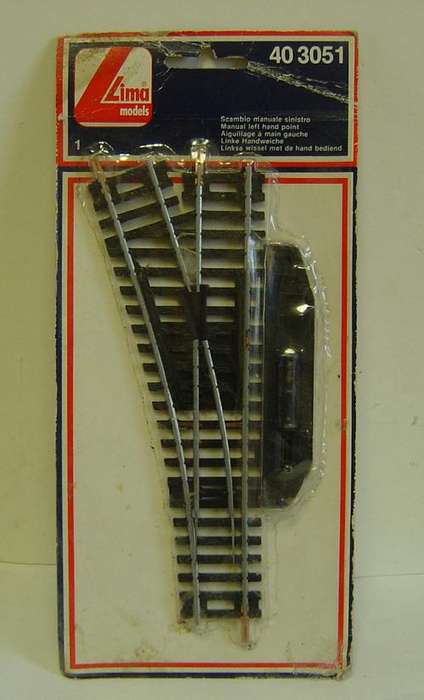 LIMA HO Scale Track - 3051 Manual LH point - New in Original Packaging !!