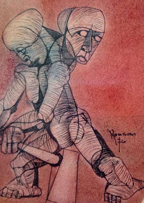 Nathaniel Mokgosi mixed media