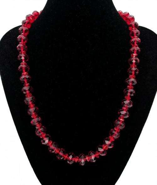 Stunning cherry red crystal necklace