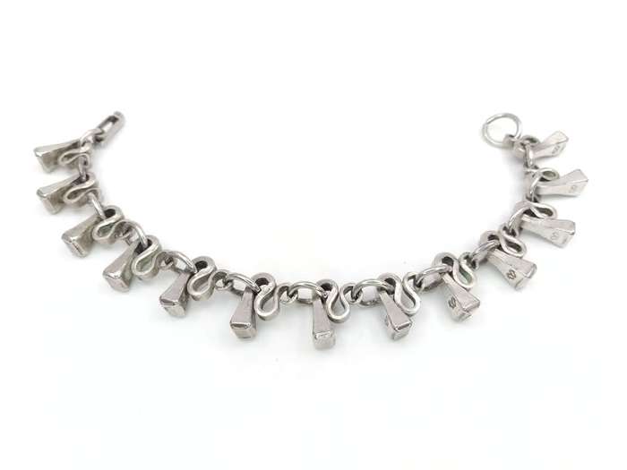 Vintage silver plated horseshoe nail bracelet