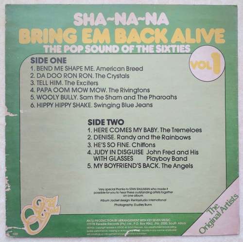 SHA-NA-NA- BRING EM BACK ALIVE (THE POP SOUND OF THE SIXTIES)