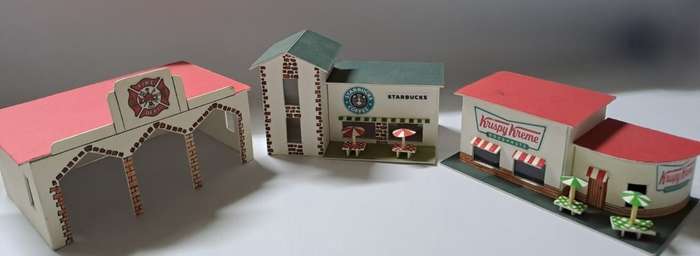 Model Trains HO Buildings 3 x Carton Buildings.