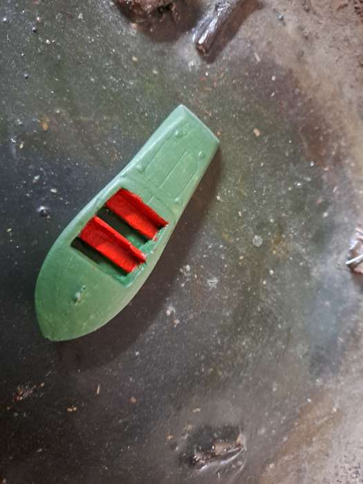 Model Trains HO 1 x Boat Ski (Green) - 72mm x 25mm x 8mm