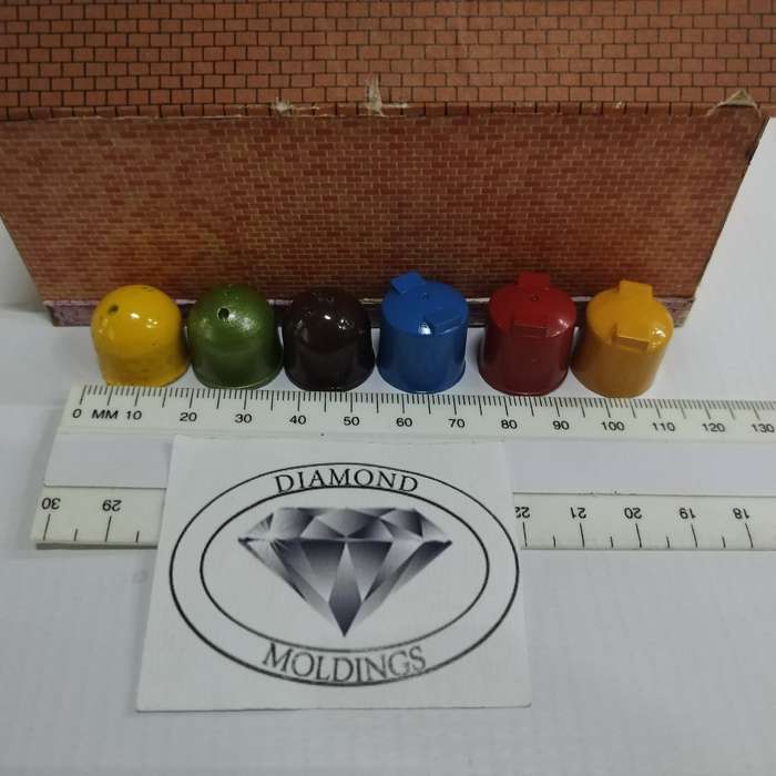 Model Trains HO - Recycling Bins Set of 6 - 18mm Diameter x 16mm