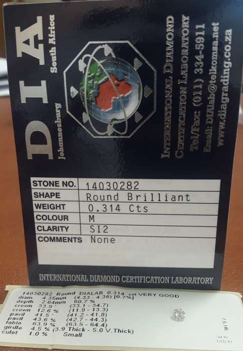 0.314Cts Round Certified Diamond