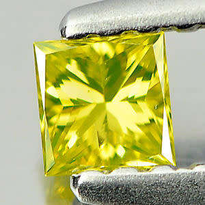 0.15 CT. SQUARE PRINCESS CUT NATURAL YELLOW LOOSE DIAMOND