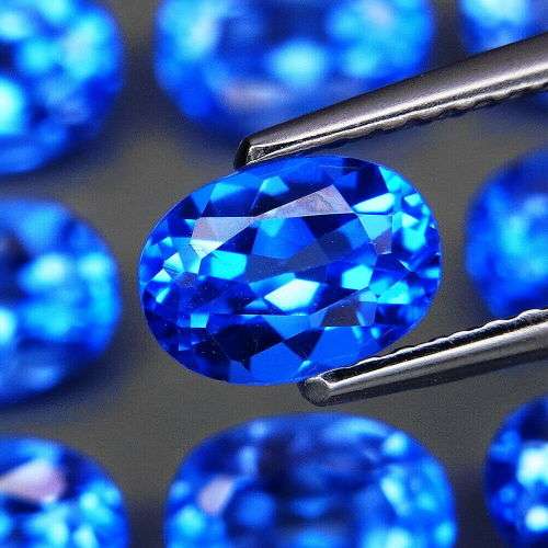 Sweet Blue Topaz Brazil 1Pcs Oval 0.97Cts .Attractive Color!