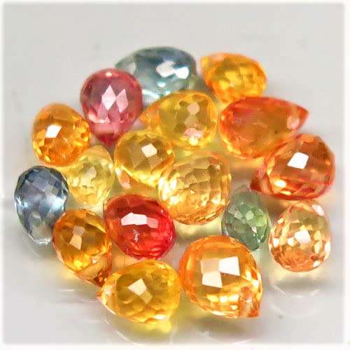 Sapphire Briolette Fancy Color  2 Pcs/0.54Cts Dazzling Natural