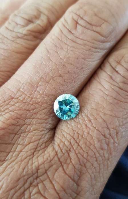 1.96ct MOISSANITE VVS1 BLUE COLOR 1Pcs  LOOSE