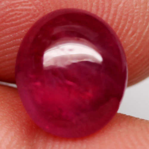 6.97 Ct. Ruby Natural Big OvalCabochon Pinkish Red Color Glorious Mozambique