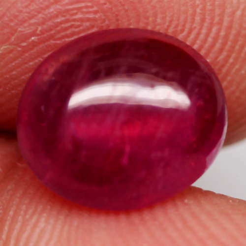 6.97 Ct. Ruby Natural Big OvalCabochon Pinkish Red Color Glorious Mozambique