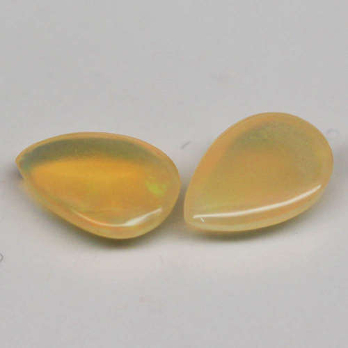 1.47 Ct. Fire Opal Natural PearCabochon Multi Color Dancing Matched Ethiopian