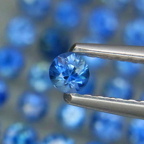 Cornflower Blue Sapphire 0.08Ct Round Diamond Cut 2-2.7 mm.Heated Only!