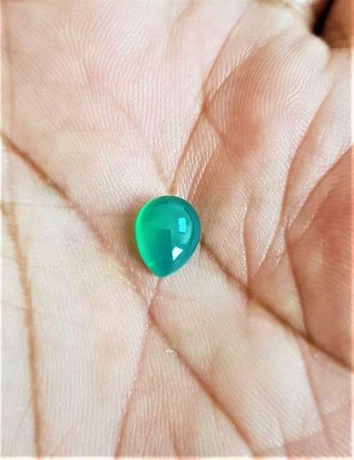 Green Onyx  10x12mm Pear Cabochon Brilliant gemstone