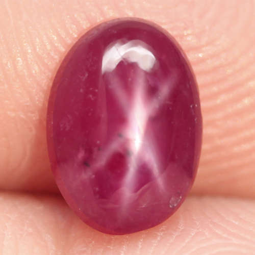2.05Ct. Star Ruby Oval Cabochon Purplish Red 6 Rays Amazing Natural