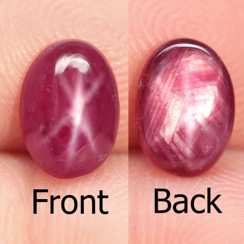 2.05Ct. Star Ruby Oval Cabochon Purplish Red 6 Rays Amazing Natural