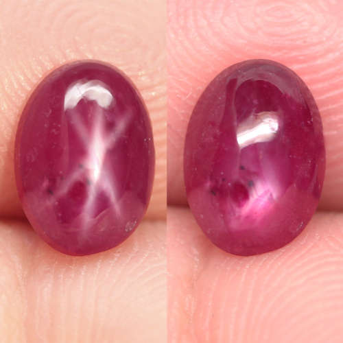 2.05Ct. Star Ruby Oval Cabochon Purplish Red 6 Rays Amazing Natural