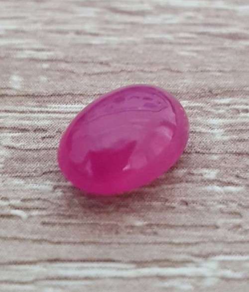 3.71Ct. Ruby Oval Cabochon Pinkish Red Good Sparkling! Natural