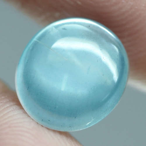 3.61Ct. Aquamarine  Oval Cabochon Ocean Blue Good Shinning! Brazil