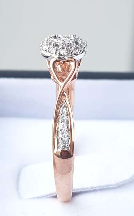 **HALO COLLECTION ** DESIGNER  0.250ct  DIAMOND RING  ROSE GOLD