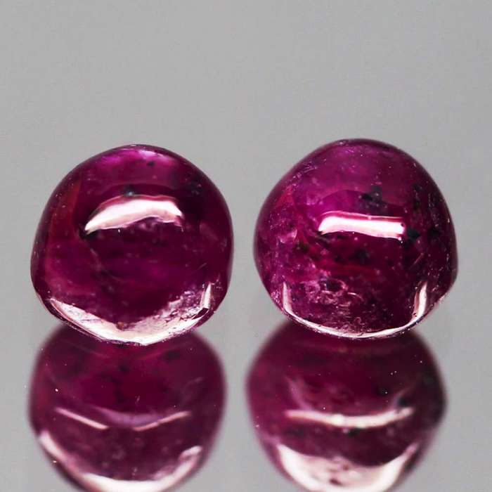 3.73Ct.  Ruby Pinkish Purple Hexagon Cabochon Unheated