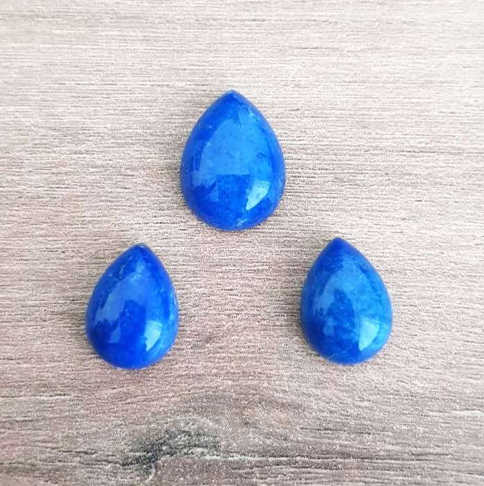 LAPIS LAZULI PEAR SHAPE **MATCHING PAIR**GEMSTONES 20.89Cts CABOCHON  NATURAL