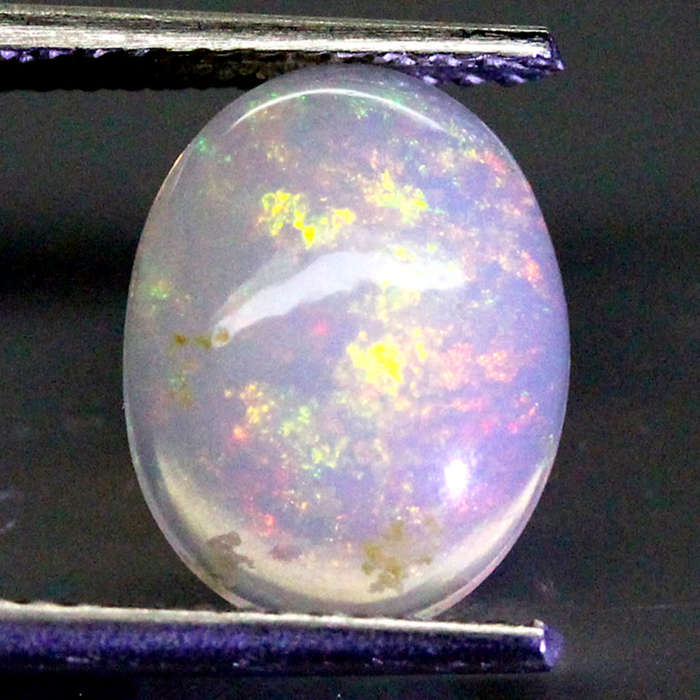 1.76Ct. Opal Oval Cabochon Multi Colours Glittering Rainbow 3D! Ethiopian Natural