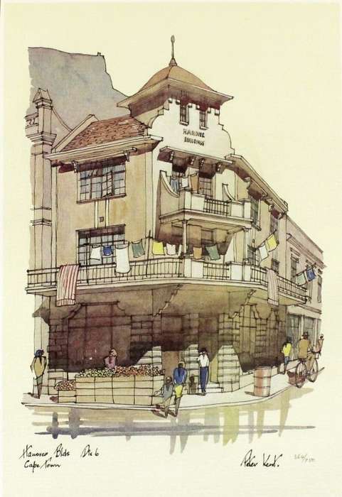 Peter Kent - Hanover buildings, district six, Cape Town - detailed limited edition print