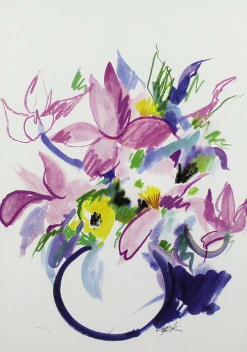 Aileen Lipkin - Still life flowers - Pink bouquet