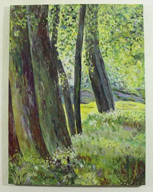 Joan Abrahams - In the woods - A beautiful painting! Low price, bid now!!