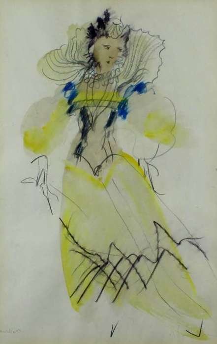Fashion print - Retro chic with a lady in a yellow dress