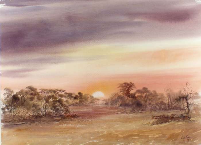 Guy Todd - Sunset over a landscape