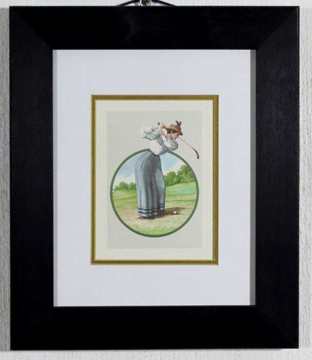 Victorian lady playing golf