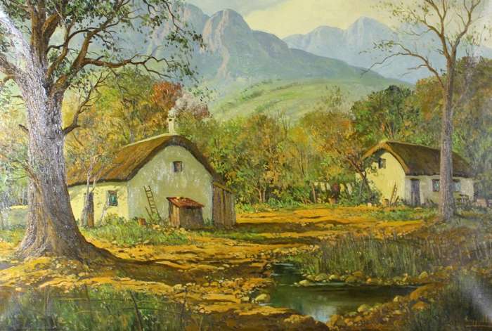 Casey van der Leek - Cape Dutch farm scene