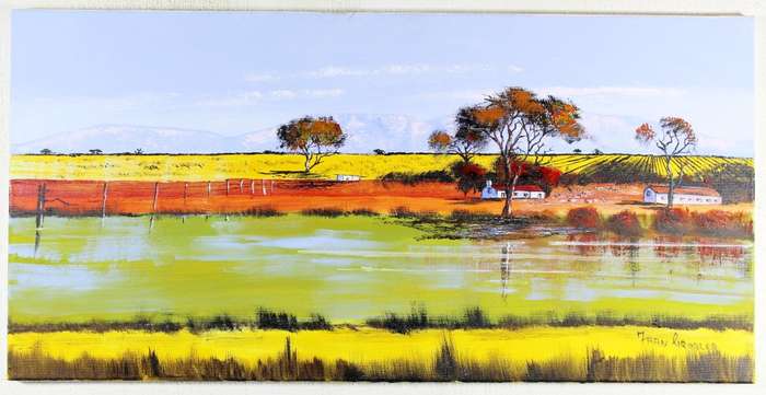 Faan Grobler - Farmscene with dam