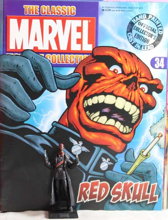 Classic Marvel collection - lead, hand painted figurine with book - Red Skull