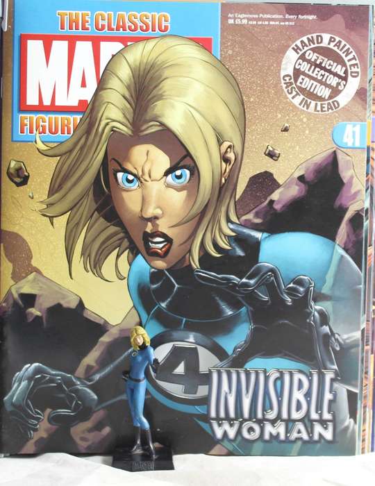Classic Marvel collection - lead, hand painted figurine with book - Invisible Woman