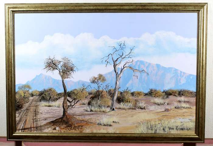 vir JacoKleyn - Faan Grobler - Dried tree in the bushveld - Magnificent investment art!! - Bid now!